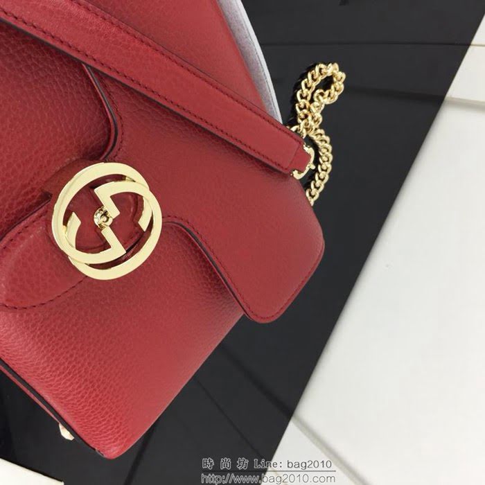 GUCCI古馳 新款 專櫃品質 原單 510302 紅色 鏈條 手提 單肩 斜挎包HY1354